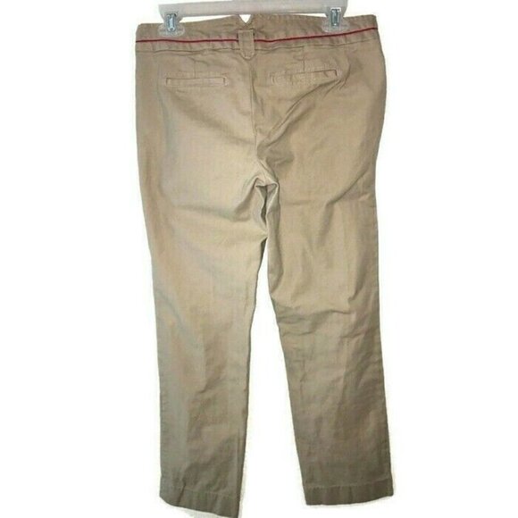 Tommy Hilfiger Women's Size 4 Ankle Pants "Parker Fit" Khaki Accent Buttons - Picture 4 of 4